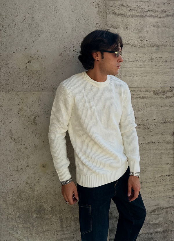 Maglione Boxy Basic White