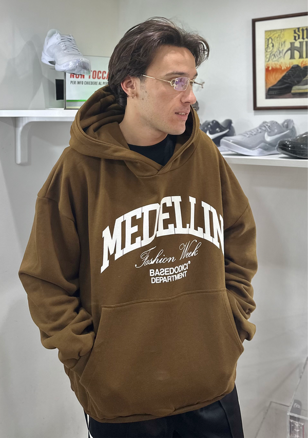 Hoodie Medellin Boxy fit Brown