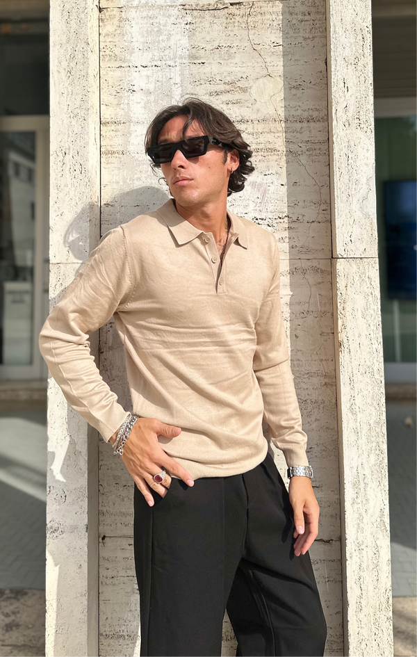 Polo in filo Beige